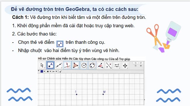 Vẽ đường tròn bằng phần mềm GeoGebra