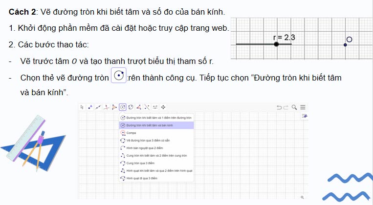 Vẽ đường tròn bằng phần mềm GeoGebra