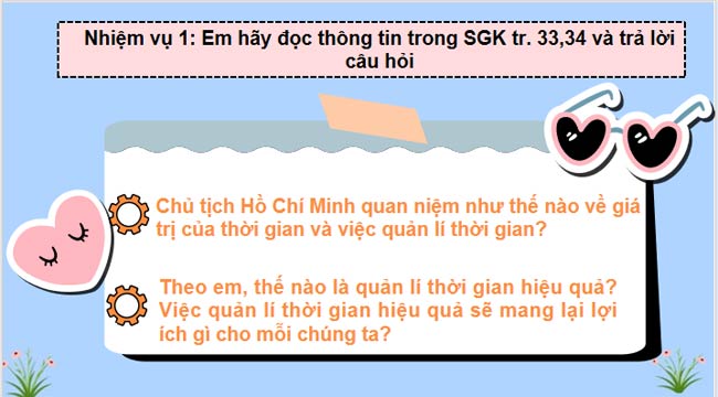 PowerPoint GDCD 9 Bài 6 Quản lí thời gian hiệu quả