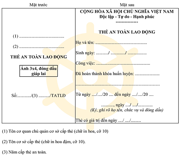 Thẻ chứng nhận an toàn lao động