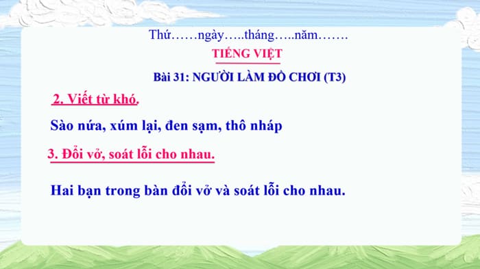 Giáo án PPT Tiếng Việt 3 Kết nối Bài 31: Người làm đồ chơi
