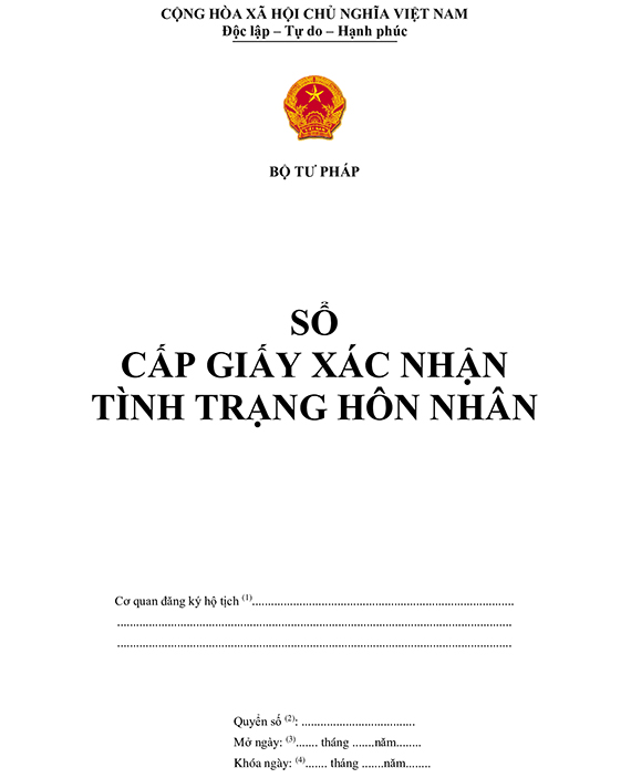 Sổ ghi chép việc cấp giấy xác nhận tình trạng hôn nhân