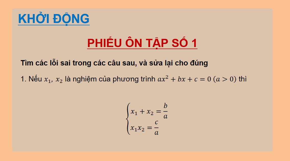 Giáo án điện tử Bài Luyện tập chung trang 28 Toán 9 Kết nối tri thức