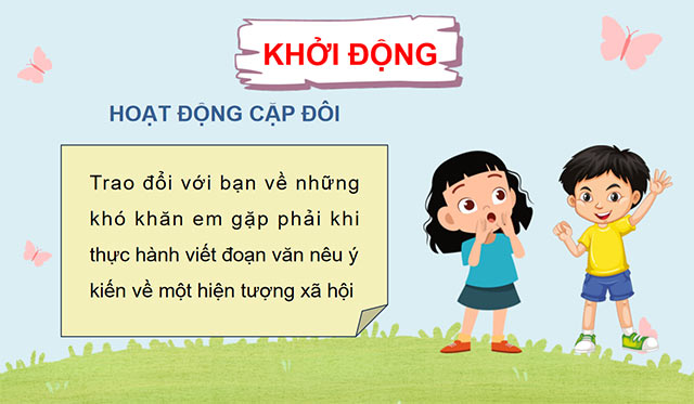 PowerPoint Trả bài viết đoạn văn nêu ý kiến về một hiện tượng xã hội