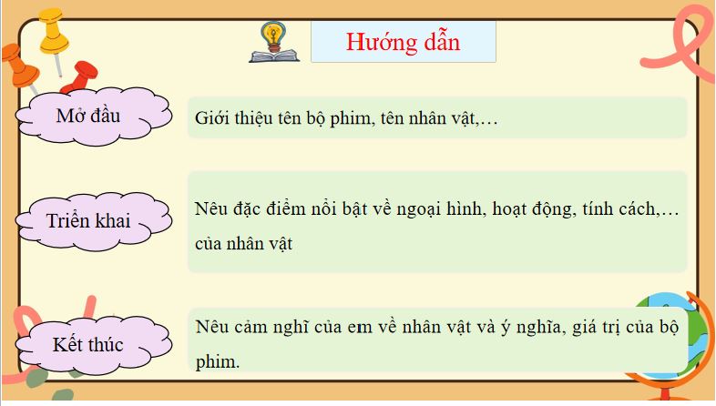 PowerPoint Viết đoạn văn giới thiệu nhân vật trong một bộ phim hoạt hình