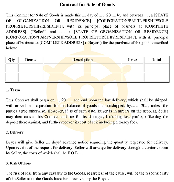 Hợp đồng bán hàng bằng Tiếng Anh