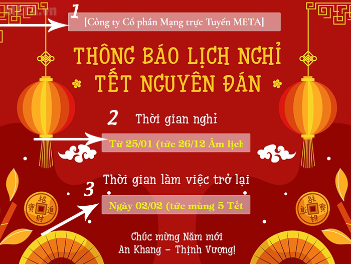 Hướng dẫn tạo banner thông báo nghỉ Tết