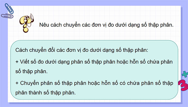 PowerPoint dạy thêm Ôn tập đo lường