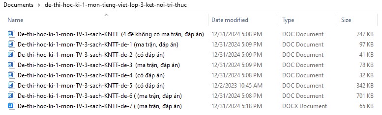 Cấu trúc Bộ đề kiểm tra cuối HK1 môn Tiếng Việt lớp 3 sách Kết nối tri thức