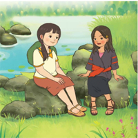 Kể lại cuộc trò chuyện của Uyên với bạn nhỏ mới quen