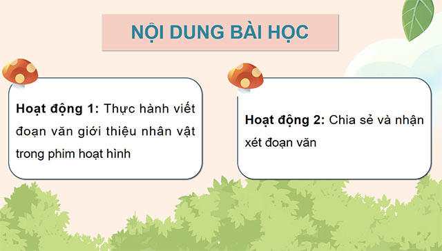 PowerPoint Viết đoạn văn giới thiệu nhân vật trong phim hoạt hình