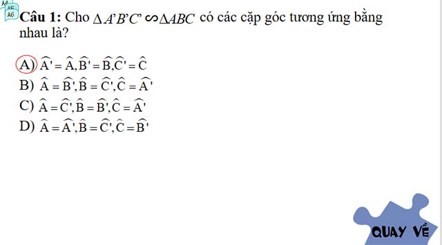 Trường hợp đồng dạng thứ nhất của tam giác