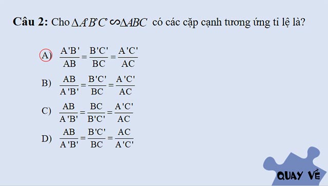Trường hợp đồng dạng thứ nhất của tam giác