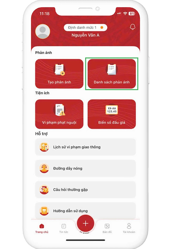 Hướng dẫn báo cáo vi phạm giao thông qua VNeTraffic