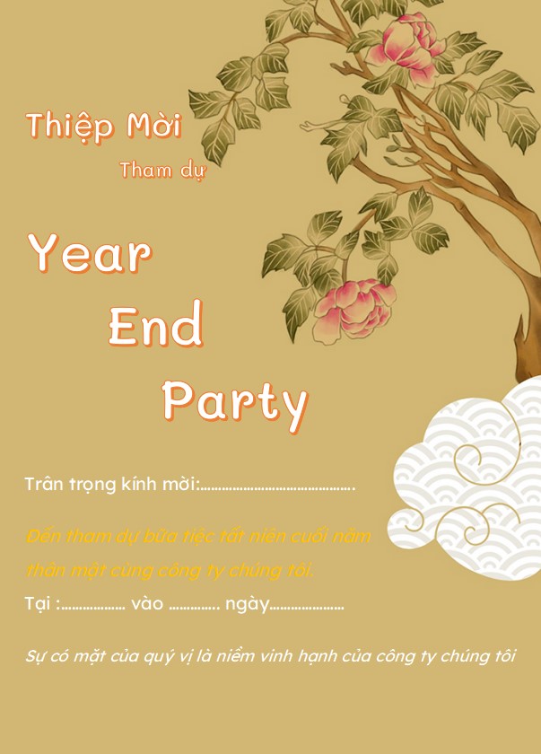 Mẫu thiệp mời tết niên đẹp 2025