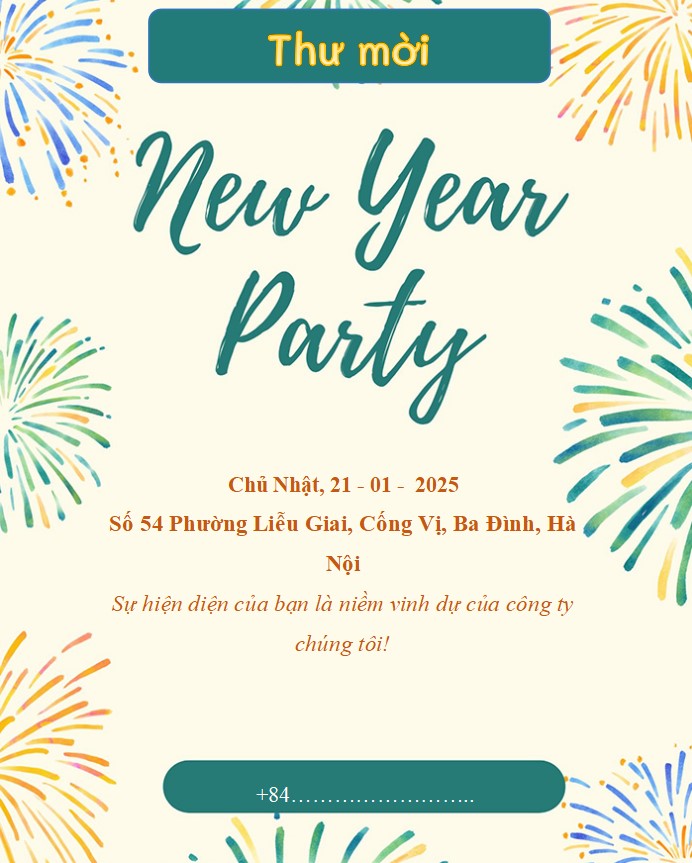 Mẫu thiệp mời tết niên đẹp 2025