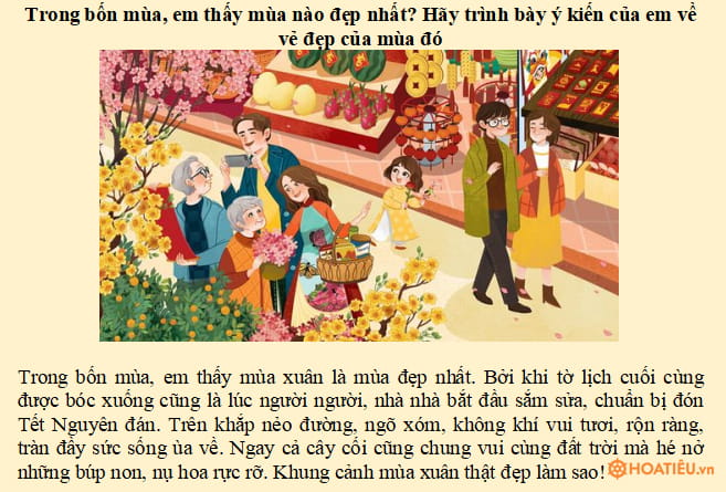 Ý kiến của em về mùa đẹp nhất trong năm