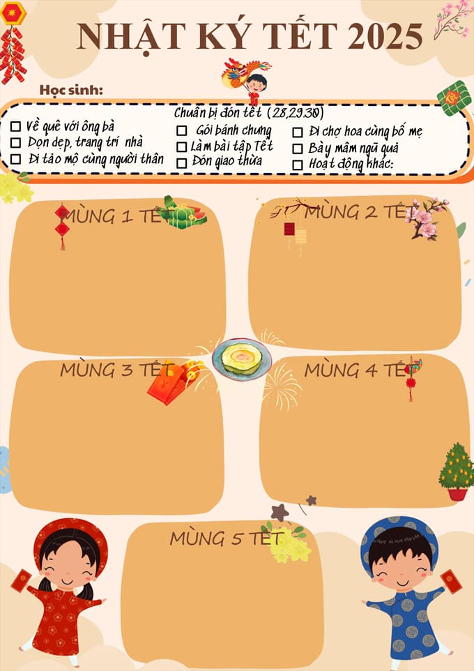 Slide viết nhật ký Tết