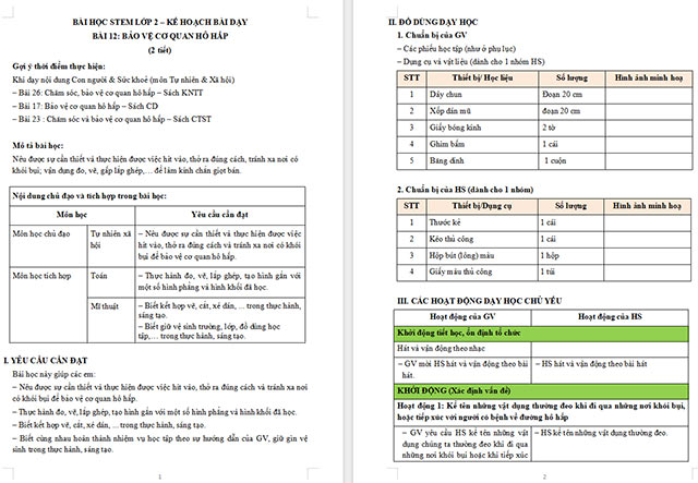 Giáo án Word STEM Làm kính chắn giọt bắn