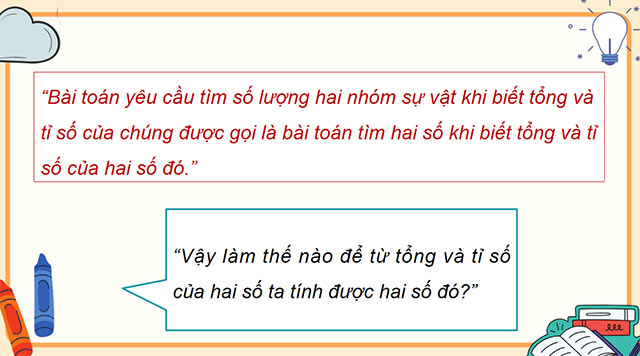 PowerPoint Tìm hai số khi biết tổng và tỉ số của hai số đó