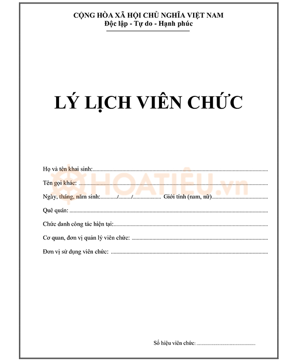 Cách viết lý lịch viên chức mẫu HS01-VC/BNV