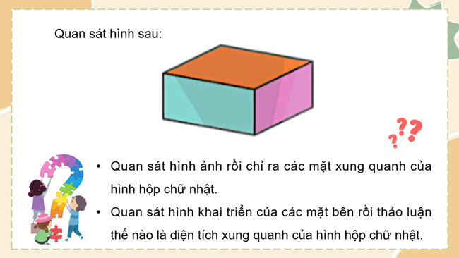 PowerPoint Toán 5 Bài 60: Diện tích xung quanh, diện tích toàn phần của hình hộp chữ nhật và hình lập phương