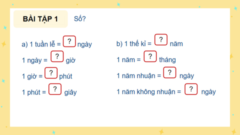 PowerPoint Ôn tập về các đơn vị đo thời gian