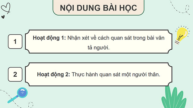 PowerPoint Quan sát, tìm ý cho bài văn tả người