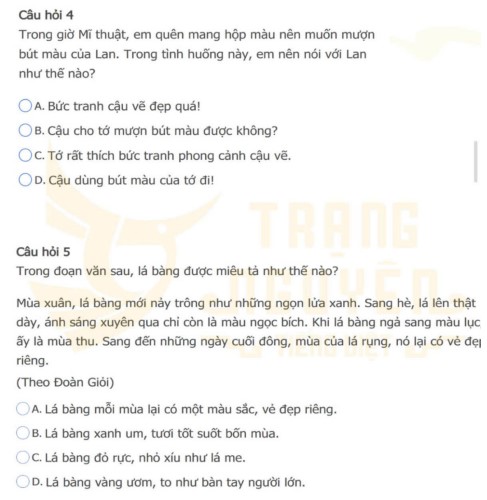 Đề thi Trạng nguyên Tiếng Việt Lớp 2 cấp Huyện năm 2024-2025