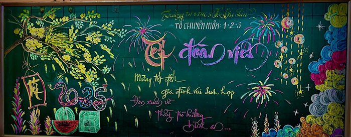  Các mẫu trang trí bảng ngày Tết
