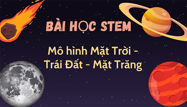 PowerPoint STEM Mô hình Mặt Trời - Trái Đất - Mặt Trăng