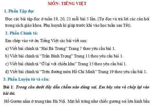 Bài tập Tết lớp 3