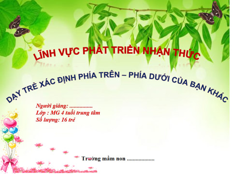 Giáo án điện tử Toán Mầm non 4 tuổi