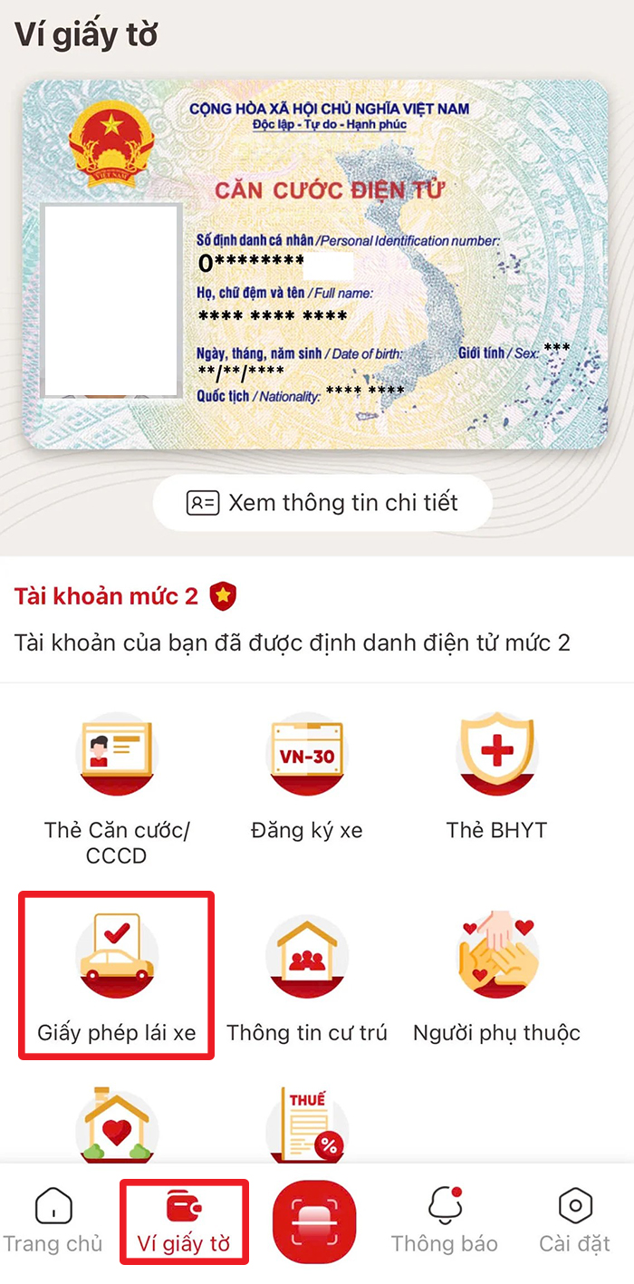 Hướng dẫn kiểm tra điểm giấy phép lái xe bị trừ trên VNeID