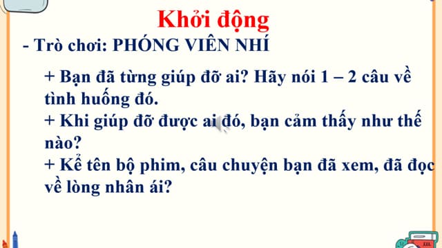 PowerPoint Nói và nghe: Trao đổi: Lòng nhân ái