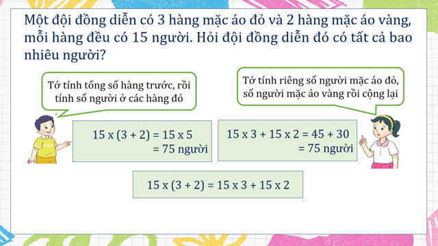 PowerPoint Toán 4 Bài 42: Tính chất phân phối của phép nhân đối với phép cộng