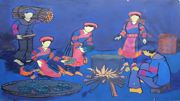 Tranh vẽ ngày tết quê em ở vùng cao