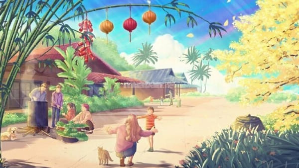 Vẽ tranh ngày tết quê em