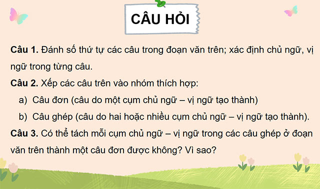PowerPoint Câu đơn và câu ghép