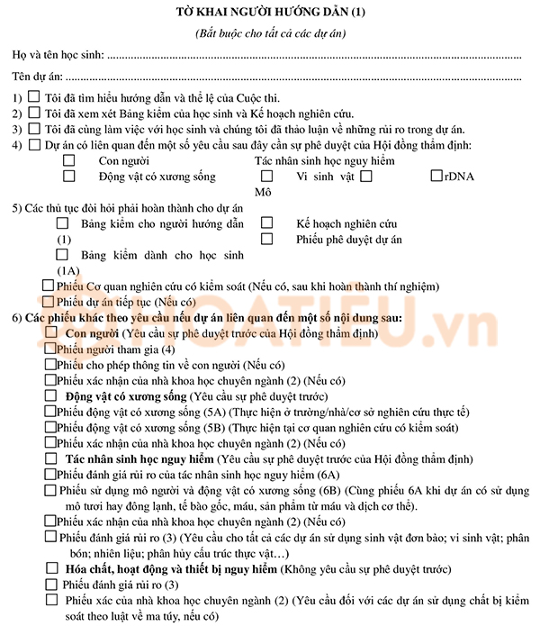 Mẫu phiếu người bảo trợ