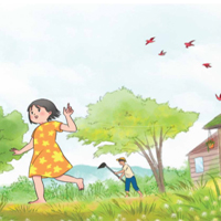 Nói 2-3 câu về vẻ đẹp của khu vườn khi bầy chim mùa xuân trở về