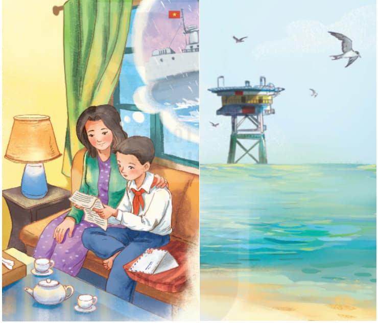 Viết 1-2 câu ghép về bạn nhỏ trong bài thơ Thư của bố