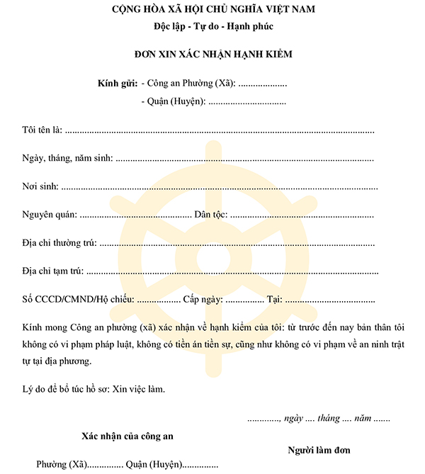 Cách viết đơn xin xác nhận hạnh kiểm	