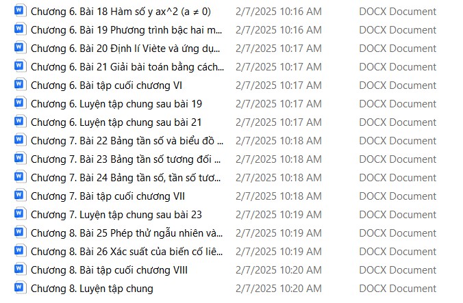 Giáo án Đại số 9 học kì 2 KNTT