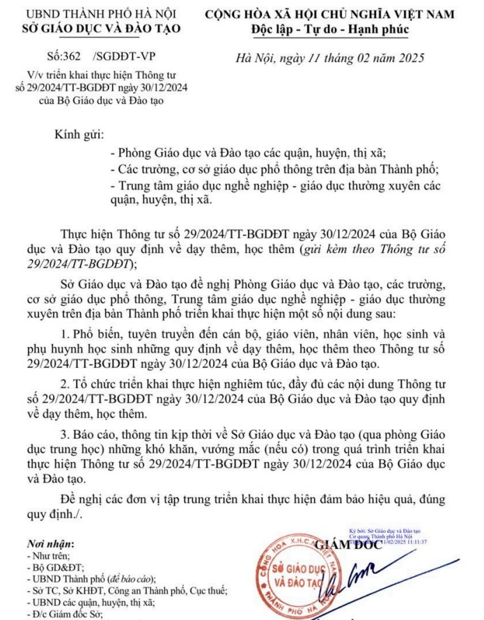 Công văn 362/SGDĐT-VP