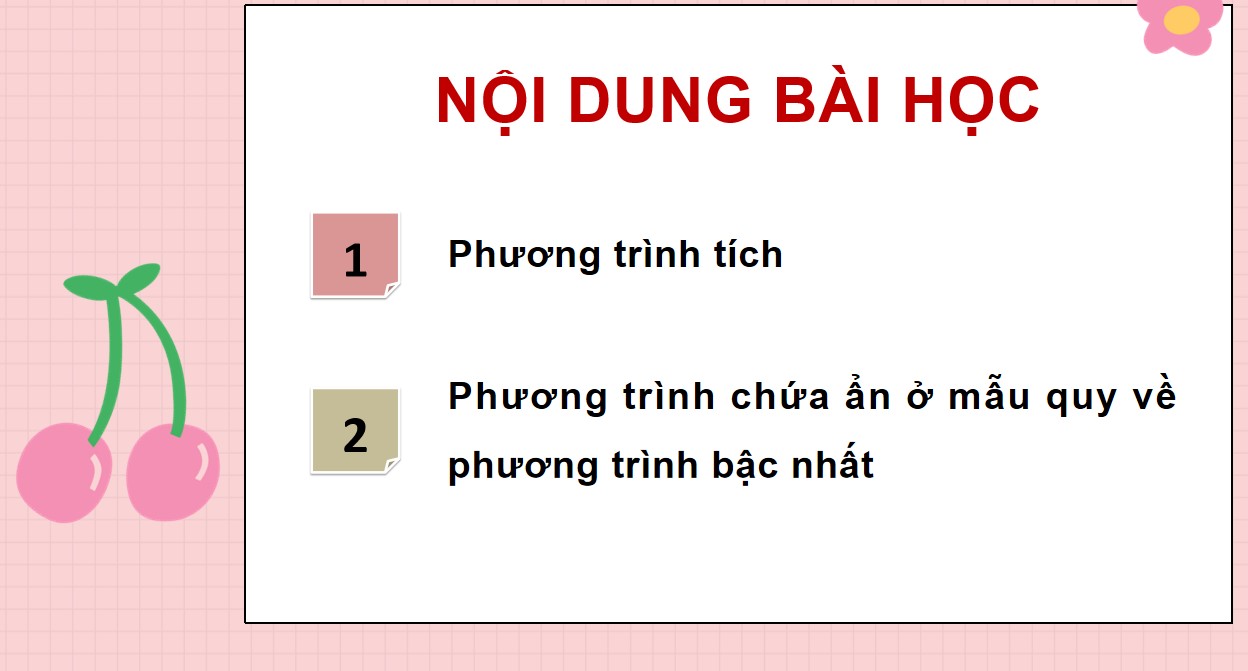 Giáo án PowerPoint Toán 9 CTST Bài Phương trình quy về phương trình bậc nhất một ẩn