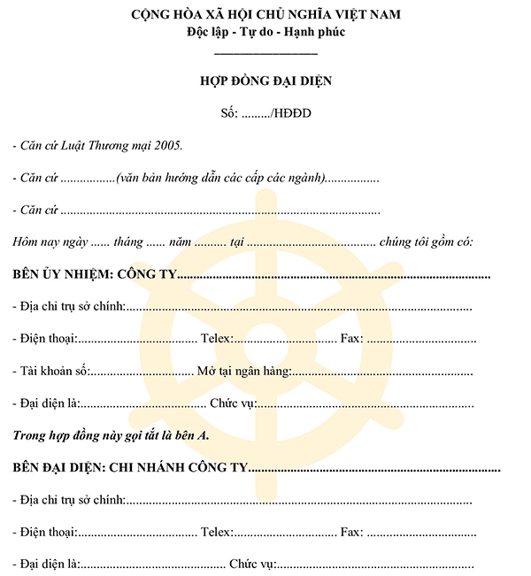 Hợp đồng đại diện cho thương nhân