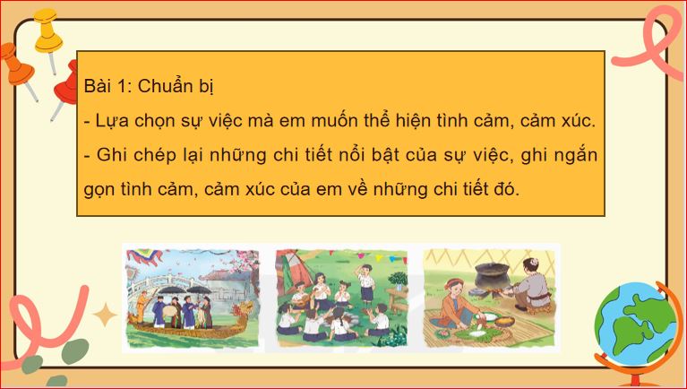  Tìm ý cho đoạn văn thể hiện tình cảm