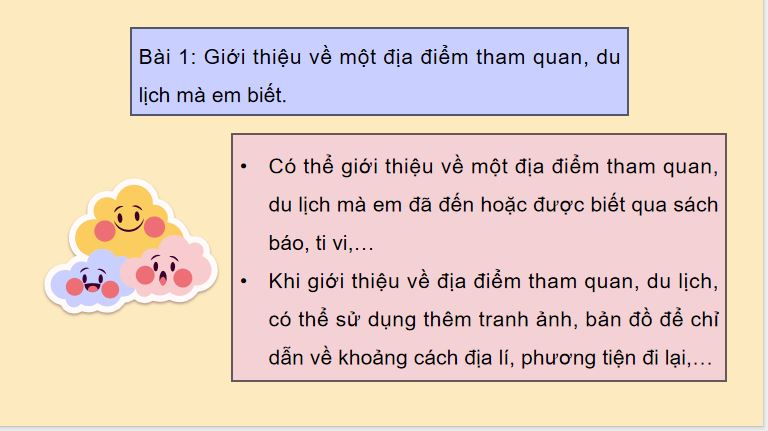 Bài 12: Địa điểm tham quan, du lịch