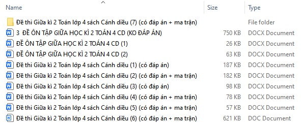 Đề thi Toán giữa học kì 2 lớp 4 Bộ sách Cánh diều